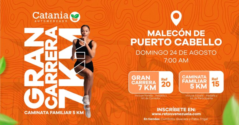 Más de mil personas participarán en la Gran Carrera y Caminata Familiar de Catania Automercado en Puerto Cabello